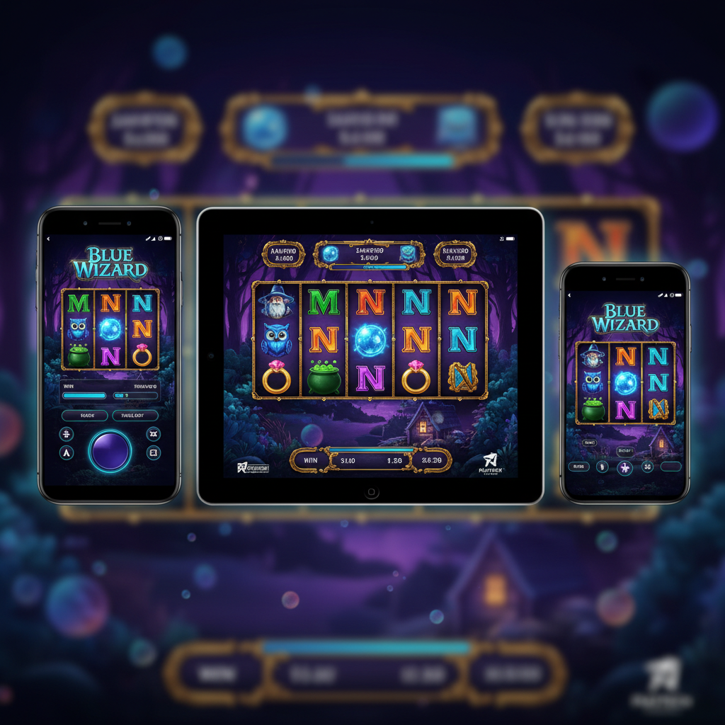 Blue Wizard slot mobile interface showing optimized touch controls and responsive design across different screen sizes