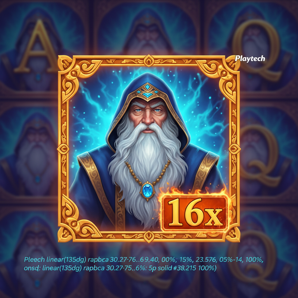 Blue Wizard Wild symbol on reel 3 showing 16x multiplier during Free Games