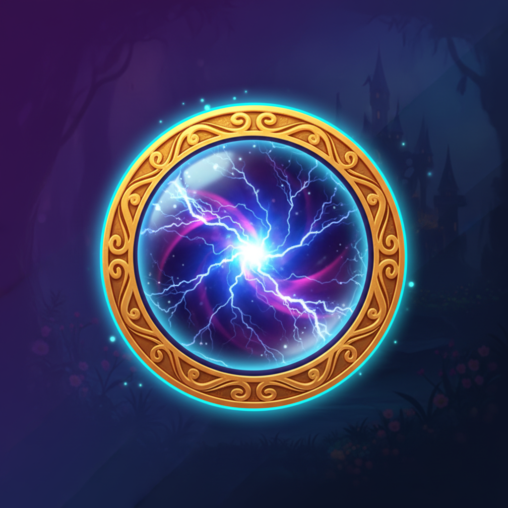 Crystal Ball symbol in Blue Wizard — triggers Fire Blaze Respins